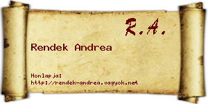 Rendek Andrea névjegykártya